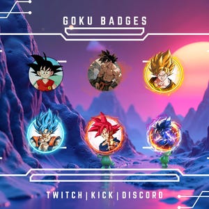 Twitch Go-ku Sub Badges | Sub/Bit Badges For Twitch/Youtube | Set Of 6 Anime Badges | Instant Download For Immediate Use.