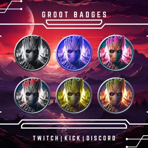 Fiktive Figur Sub Badges | Sofortdownload | Twitch, Kick, Mixer und mehr! | Vorgefertigte Abzeichen | Twitch Grafik für Streamer.