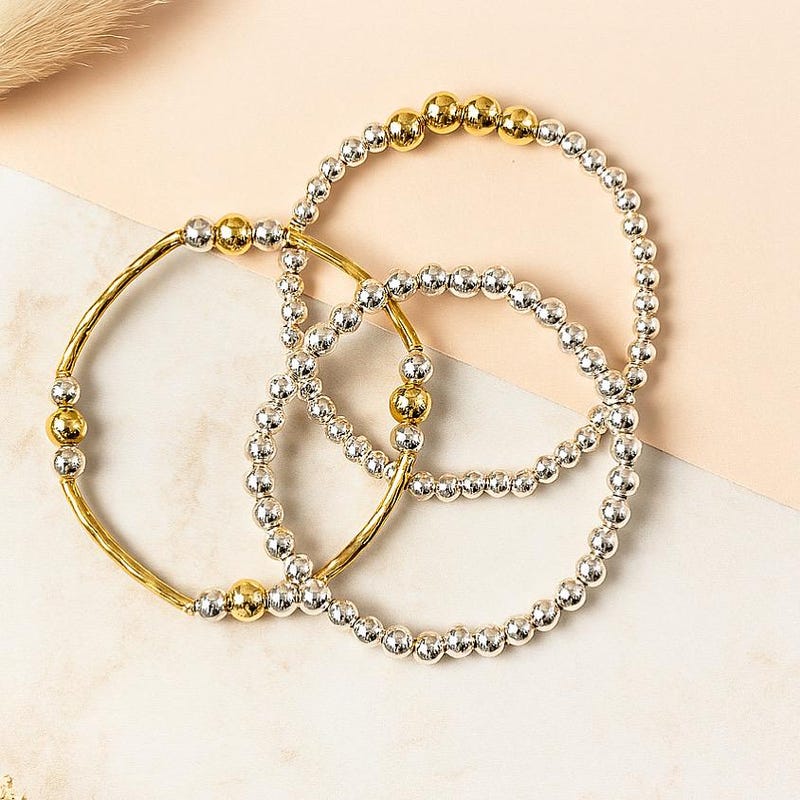 Mixed Metal Small Tribeca Stacking Bangle main image 1