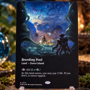 Breeding Pool (Borderless) (Galaxy Foil) - Edge of Eternities (MTG Proxy)