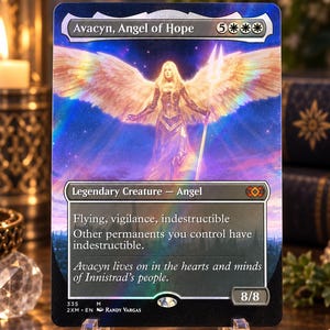 Avacyn, Angel of Hope (Borderless Foil) - Double Masters (MTG Proxy)