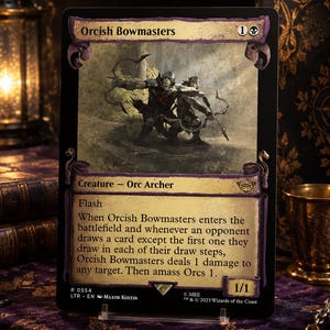 Orcish Bowmasters - (Showcase Scrolls) *** Foil Available *** The Lord of the Rings: Tales of Middle-earth  (MTG Proxy)