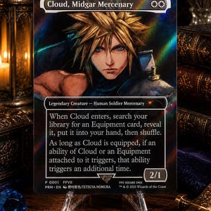 all cloud mtg cards FOIL] Cloud, Midgar Mercenary (Borderless) (Chocobo Track Foil) Whenever Cloud attacks Final Fantasy Commander Decks Revealed,