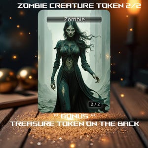 Token de criatura zumbi 2-2 (MTG) ** Token de tesouro bônus no verso **