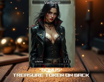 Vampire Creature Token  (MTG) ** Bonus Treasure Token on Back**