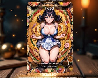 Food Token *ANIME * (MTG) ** Bonus Treasure Token on Back**