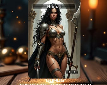Human Creature Token (MTG) ** Bonus Treasure Token on Back**