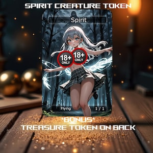 18 + Token de Criatura Espiritual ANIME WAIFU (MTG) ** Token de Tesouro Bônus no Verso**