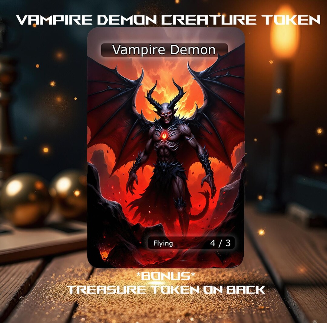 Vampire Demon Creature Token (MTG) ** Bonus Treasure Token on Back** - Etsy