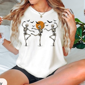 Comfort Colors® Dancing Skeleton Halloween Shirt, Spooky Season Fall Tee, Trick or Treat Shirt, Halloween Party Outfit, Halloween Gift Idea