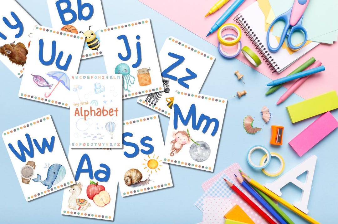 ABC Alphabet Educational and Learning Prints Flash Cards Digital - Etsy