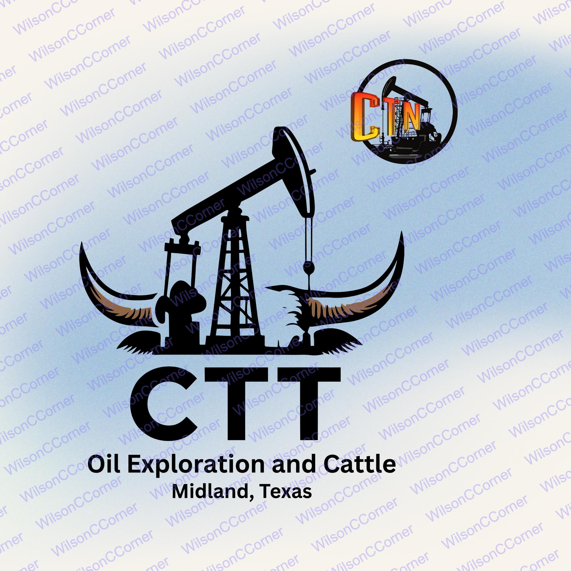 Vintage CTT Oil Exploration & Cattle Design Png File, Vintage Oilfield ...