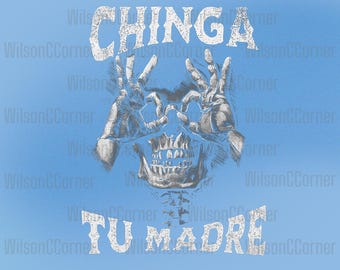 Chinga Tu Madre Schädel mit OK Lustige Sublimation, Anti ICE Png, Pro Immigration Png, digitaler Download