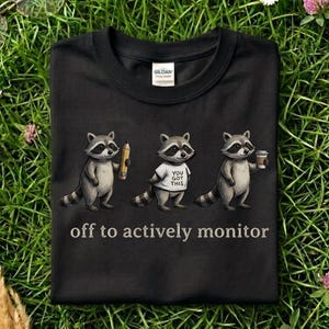 Dirigido a monitorear activamente Mapache PNG, Descarga digital de sublimación de humor divertido