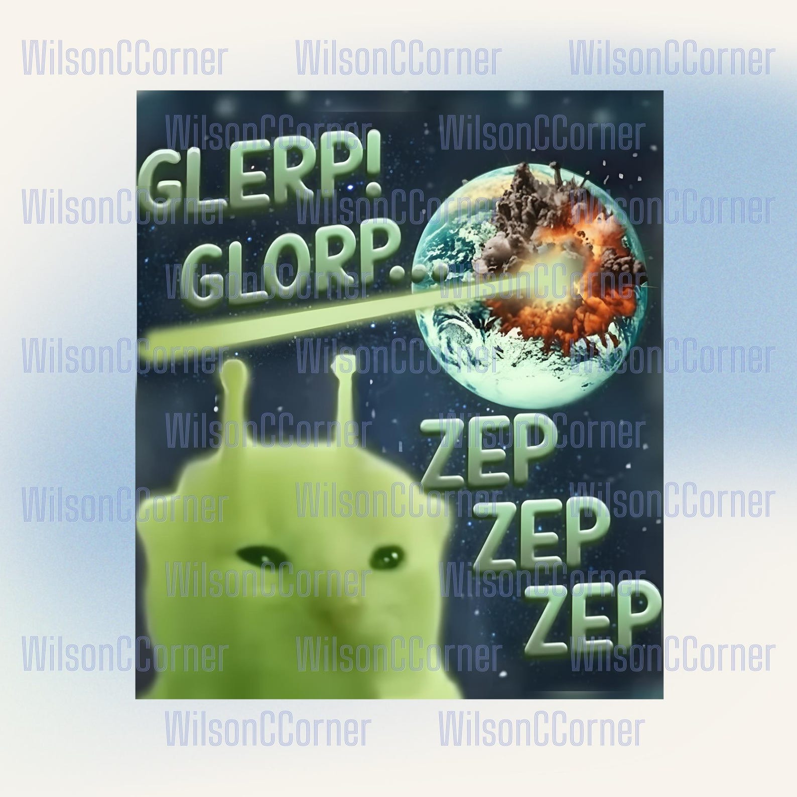 Glorp Glerp Goofy Alien Cat Funny Png, Dank Meme Sublimation, Brainrot ...