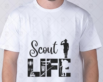 Scout Life Silhouette PNG | Camping Hiking Clipart | Digital Download