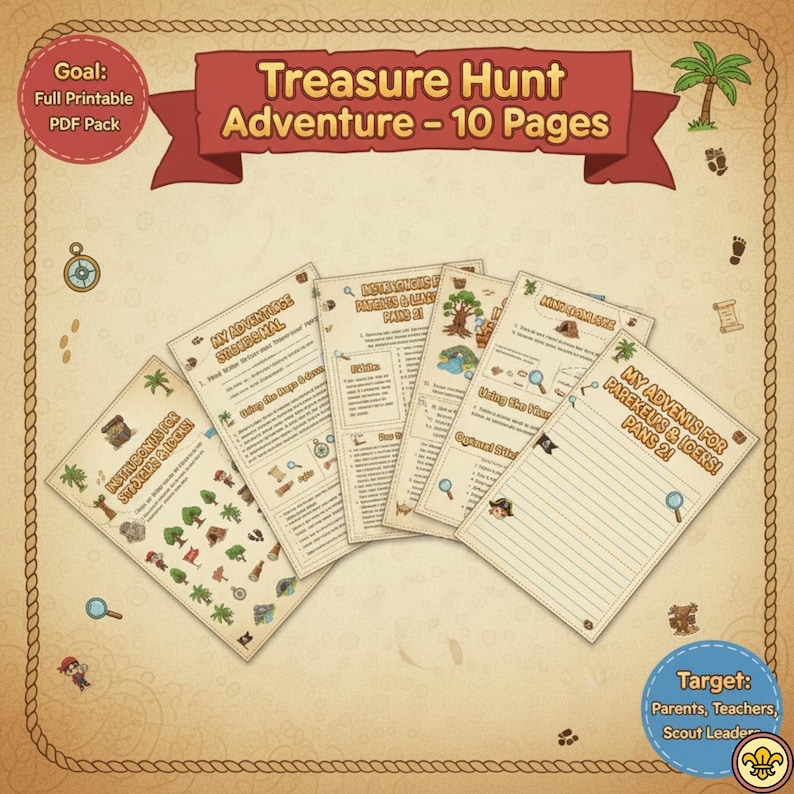 Printable Treasure Hunt Map | Kids Outdoor Adventure Game (PDF) - Etsy