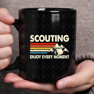 Retro Scouting Camping Sunset PNG – Vintage Scout Tent & Mountains Design