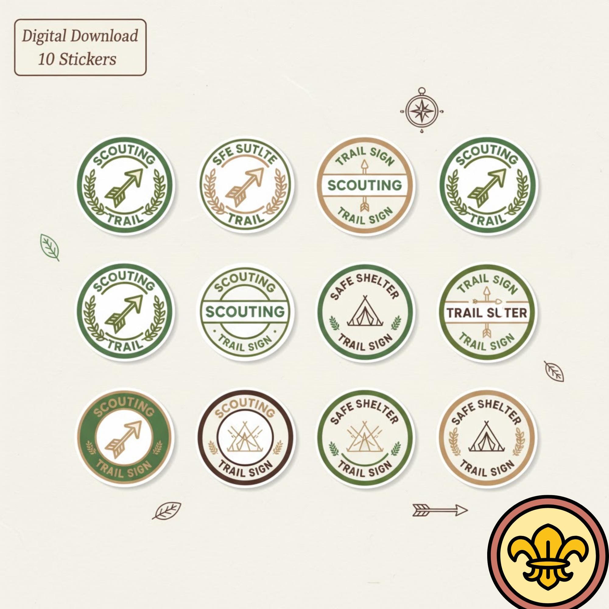 Scout Guide Sticker Scout Trail Signs Guide – Coloring Book + Stickers (PDF) - Etsy