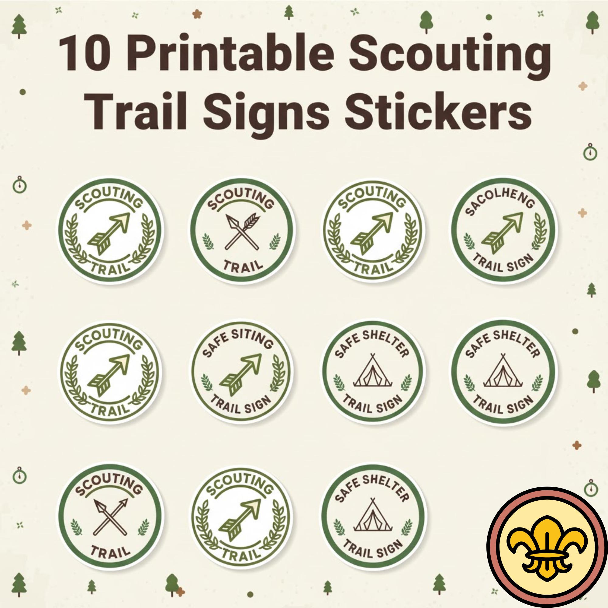 Scout Trail Signs Guide – Coloring Book + Stickers (PDF) - Etsy
