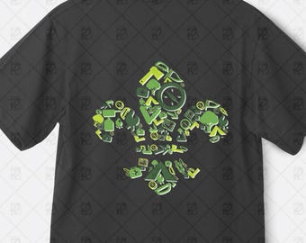 Scouting Digital Design – Fleur-de-lis with Outdoor Activity Icons