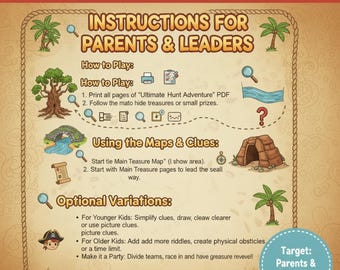 Printable Treasure Hunt Map | Kids Outdoor Adventure Game (PDF)