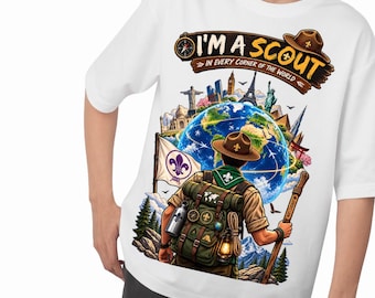 World Scout PNG, Scouting Adventure T-Shirt Design, Sublimation (Digital Download)