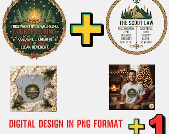 Scout Law Christmas PNG Bundle | Holiday T-Shirt Design (Digital Download)
