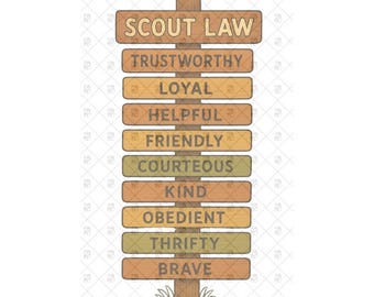 Scout Oath and Law Digital Print