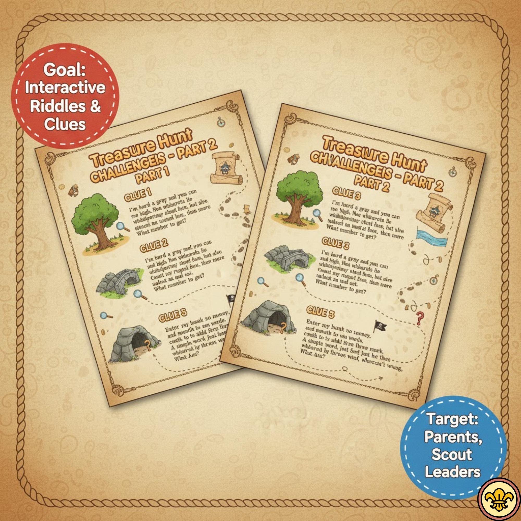 Printable Treasure Hunt Map | Kids Outdoor Adventure Game (PDF) - Etsy