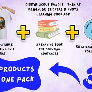 Puede incluir: Paquete digital de explorador con diseño de camiseta, 50 pegatinas y un PDF de libro de aprendizaje. El diseño de la camiseta es apto para imprimir. El paquete incluye un libro de aprendizaje para contratos de exploración y 50 pegatinas en formato PNG.