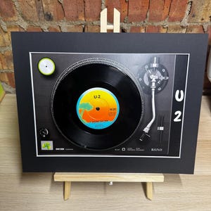 U2  - - 11 O’clock Tick Tock Single on a Record Player Print vinyl wall art