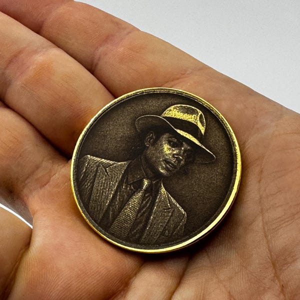 Michael Jackson Smooth Criminal Brass Coin lasergeëtst MJ the Jackson's moonwalk bad