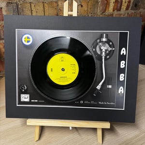 Abba - Dancing Queen Single op een platenspeler - Print vinyl muurdecoratie