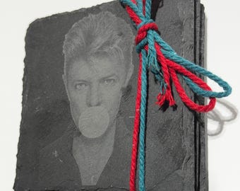 David Bowie Schiefer Untersetzer Set Unikat