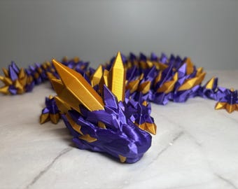 LSU Tigers 3D Printed Dragon – 27&quot; Long | Vibrant, Articulated Dragon!