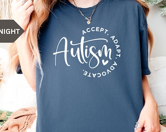Autism Awareness T-Shirt, In April We Wear Blue Special Education Teacher Shirt, Aura Of Blue Embrace Nuerodiversity Tee, Comfort Colors®Tee