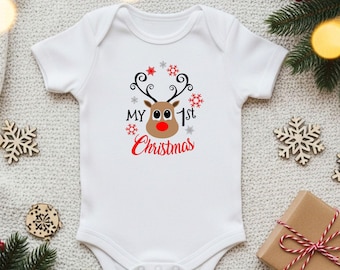First Christmas Baby Onesie, Baby's First Christmas Shirt, My 1st Christmas Onesie, Cute Christmas Baby Gift