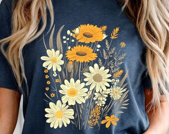 Floral Cottage core Shirt, Spring Flowers Tee, Botanical Summer Flower Nature Shirt