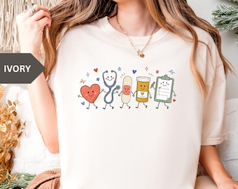 Nurse Doodle Shirt, Back To School Gift, Nurse Life, School Nurse Shirt, PICU Healthcare Worker Gift, Funny RN Nurse T-Shirt Comfort Colors®