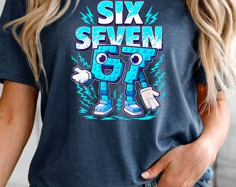 Steal a Brainrot Six Seven Italian Brainrot Kids Gaming Meme Shirt, Baseball Number, Six Seven Ice Cream Drip 67 Meme Gen Alpha Slang Tee