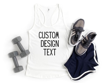 Custom Text Design Tank Top, Workout Tank Top, Custom Birthday Tank, Custom Bachelorette, Fitness Tank, Cute Workout Tank, Gym Tank Exercise
