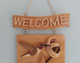 Hummingbird Welcome Sign
