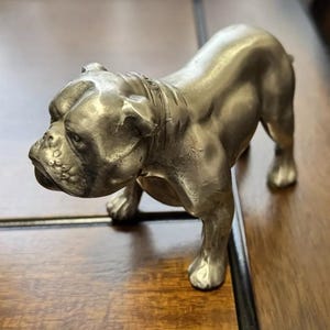 Alter seltener MACK TRUCK BULLDOG Werbung Hund Briefbeschwerer Metall Sammlerstück Schweres Zinn