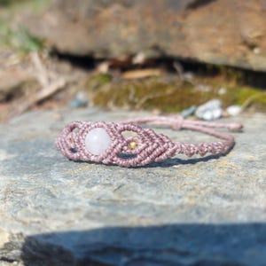 Rose Quartz Macrame Crystal Bracelet