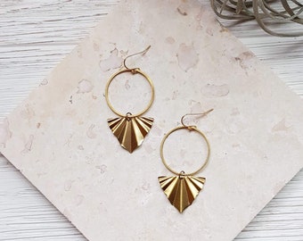 As seen on Firefly Lane Textured Earrings Brass Hoop Earrings Gold Leaves Earrings Leaf Hoop Earrings