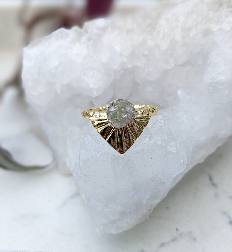 Mother of Pearl Ring Boho Open Ring Dainty Ring Gold Pearl Ring Gold Adjustable Ring Gold Stone Ring Adjustable Dainty Pearl Ring Dynamo image 4