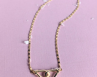 Infinity Link Necklace Gold, Minimalist Gold Chain Necklace, Everyday Layering Necklace, Interlocking Link Jewelry
