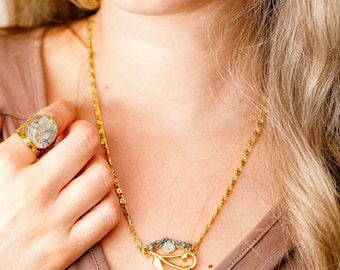 Mother of Pearl Evil Eye Necklace, Gold Pyrite Protection Pendant