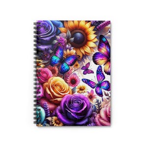 Butterfly Spiral Notebook - Ruled Line